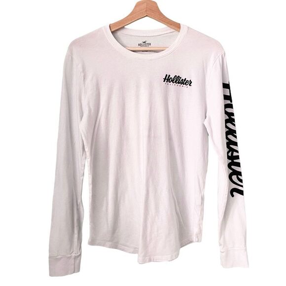 Hollister White Basic Long Sleeve Crewneck Sweatshirt in Size XS - Picture 1 of 8